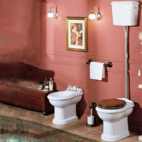 Труба для высокого бачка, состоит из 3-х частей, цвет хром - Gidratop.ru изображение