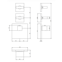 Gessi Rettangolo встраиваемый термостат, подключение на 3/4, с 2мя независимыми выходами(внешние части), цвет: медь - Gidratop.ru изображение