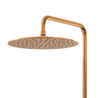 LEAF-CDA-30-L-SS Душевая стойка телескопическая, с верхним и ручным душем, верхний душ диаметр 300 мм металл, исполнение Sunset - Gidratop.ru изображение