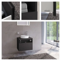 Тумба под раковину Keuco Stageline 32855970000, 65 см, 1 ящик, цвет вулканит матовый - Gidratop.ru изображение