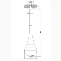 Gessi Goccia верхний душ для потолочного крепления каплевидной формы, h=602мм, цвет: хром - Gidratop.ru изображение