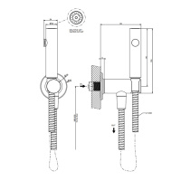 GESSI INCISO гигиенический душ на 1/2, цвет: brushed black metal pvd - Gidratop.ru изображение
