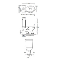 Унитаз моноблок 67х36.5см,с бачком и механизмом цвет: белый - Gidratop.ru изображение