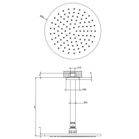 GESSI Rilievo потолочная верхний душ шарнирная на 1/2,Oslash;250 мм., цвет: хром - Gidratop.ru изображение