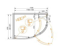 Душевой уголок CEZARES ELENA-W-RH-1-120/90-C-Cr-R - Gidratop.ru изображение