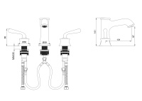 Смеситель для раковины на 3 отверстия WONZON & WOGHAND STEAM, Брашированное золото (WW-88159008- BG) - Gidratop.ru изображение