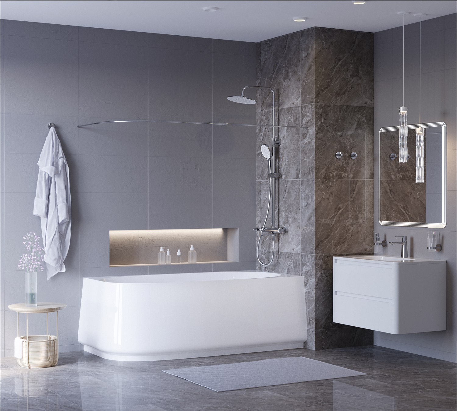 Акриловая ванна угловая правосторонняя CEZARES CZR-LUX-CORNER-165-80-58-R