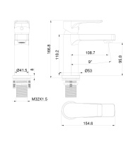 Смеситель для раковины WONZON & WOGHAND Blend, Черный матовый (WW-A40222-MB) - Gidratop.ru изображение