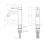 RELAX-LS1-GM Смеситель для раковины однорычажный с донным клапаном, оружейная сталь - Gidratop.ru изображение