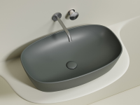 Умывальник чаша накладная овальная (цвет Антрацит Матовый) Element 600x380x138мм - Gidratop.ru изображение