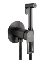 Смеситель с гигиеническим душем встраиваемый WONZON & WOGHAND FRAME, Темный графит (WW-88829010-BGM) - Gidratop.ru изображение
