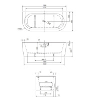 Акриловая ванна CEZARES SLIM WALL-180-80-60-NERO-SET - Gidratop.ru изображение
