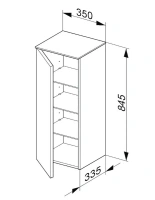 Шкаф Keuco Royal Reflex 34020 210001 подвесной 35 см, белый глянцевый, петли слева - Gidratop.ru изображение