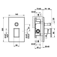Gessi Eleganza встраиваемый однорычажный смеситель с автоматическим переключателем ванна/душ(внешние части), цвет: античная бронза - Gidratop.ru изображение
