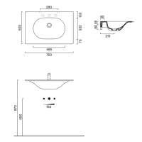 Catalano Sfera 75 Столешница с интегрированной раковиной, цвет белый глянцевый - Gidratop.ru изображение
