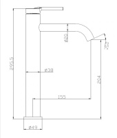 ETNA Смеситель для накладных раковин без донного клапана, нержавеющая сталь, исполнение сатин ETN-LMC2-IN - Gidratop.ru изображение