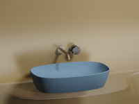 Умывальник чаша накладная овальная (цвет Голубой Матовый) Element 600x380x138мм - Gidratop.ru изображение