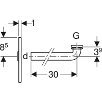 Сифон внутристенный для раковины Geberit Gis, альпийский белый, 115.416.11.1 - Gidratop.ru изображение