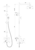 Душевая система WONZON & WOGHAND STEAM, Темный графит (WW-88739008-BGM) - Gidratop.ru изображение