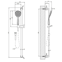 Gessi Emporio shower штанга в комплекте с душевой лейкой легкой очистки, шланг 1,50 м, цвет: Black XL - Gidratop.ru изображение