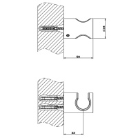 GESSI 316 держатель неподвижный для душевой лейки, цвет: brushed black metal pvd - Gidratop.ru изображение