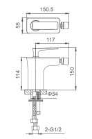 Смеситель для биде WONZON & WOGHAND SHARK, Хром (WW-485001-CR) - Gidratop.ru изображение