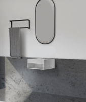 Тумба с раковиной ABBER Stein AS2645-0.8 подвесная, белая матовая - Gidratop.ru изображение