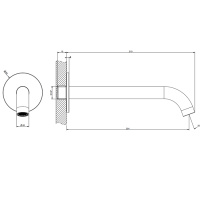 GESSI 316 настенный излив 200мм на 1/2, комбинируемый с удаленным управлением (не входит в комплект), цвет: brushed black metal pvd - Gidratop.ru изображение
