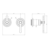 GESSI VENTI20 смеситель встраиваемый, однорычажный, с переключателем на 2 положения, внешняя часть, цвет хром - Gidratop.ru изображение