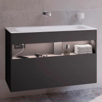 Тумба под раковину Keuco Stageline 32872970100, 100 см, с подсветкой, 1 ящик, цвет вулканит матовый - Gidratop.ru изображение