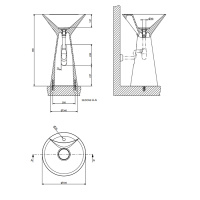 Gessi Cono раковина напольная из Cristalplant d 46 H 900 мм,без перелива, с 1 отв. под смес, слив в стену, с сифоном и донным клап, цвет матовый белый - Gidratop.ru изображение