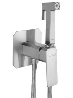 Смеситель с гигиеническим душем встраиваемый WONZON & WOGHAND DIAMOND, Брашированный никель (WW-88829011-BN) - Gidratop.ru изображение