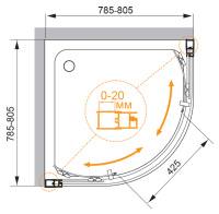 Душевой уголок CEZARES MOMENTO-R-2-80-C-Cr - Gidratop.ru изображение