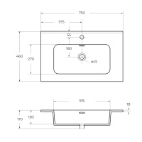 Керамическая раковина 50201 Bianco, 75x46x19 - Gidratop.ru изображение