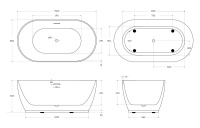 Акриловая ванна BELBAGNO BB413-1500-800 - Gidratop.ru изображение