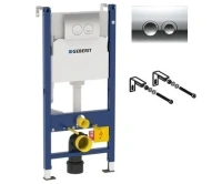 Инсталляция Geberit Duofix 458.124.21.1 Delta UP100 с кнопкой смыва для унитаза, хром - Gidratop.ru изображение