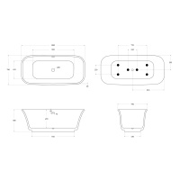 Акриловая ванна BELBAGNO DUE BB702-1700-800-K - Gidratop.ru изображение