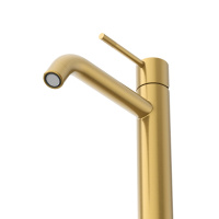 RELAX-LC1-BORO-W0 Смеситель для накладной раковины однорычажный без донного клапана, брашированное золото - Gidratop.ru изображение