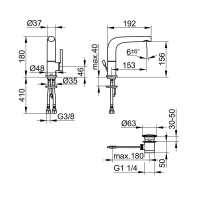 Смеситель Keuco Edition 400 51505010000 для раковины, с донным клапаном, цвет хром - Gidratop.ru изображение