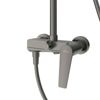 LINER-CVD-GM Душевая стойка со смесителем и изливом, исполнение оружейная сталь - Gidratop.ru изображение