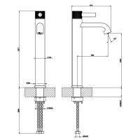 GESSI INCISO смеситель для раковины на 1 отверстие, высокий h=337мм, без донного клапана Цвет: золото - Gidratop.ru изображение