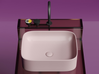 Умывальник чаша накладная прямоугольная (цвет Розовый Матовый) Element 505x380x150мм - Gidratop.ru изображение