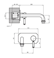 APHRODITE-BLSM2-03/24-Bi Встраиваемый смеситель для раковины, однорычажный, исполнение золото 24 карат, ручки белые - Gidratop.ru изображение