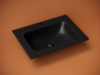 Раковина накладная мебельная Grace прямоугольная, с отверстием под смеситель, 610x457x137мм, цвет черный матовый, арт. CN7011MB - Gidratop.ru изображение