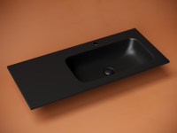Раковина накладная мебельная Grace прямоугольная , с отверстием под смеситель 1010x457x137 мм, чаша справа, цвет черный матовый, арт. CN7015MB - Gidratop.ru изображение