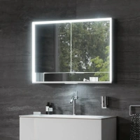 Зеркальный шкаф Keuco Royal Lumos 14308171301, 105 см, с подсветкой, серебристый анодированный/белое стекло - Gidratop.ru изображение