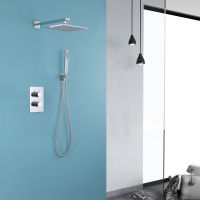 Душевая система ABBER Weiss Insel AF8051 скрытого монтажа без излива, термостат, хром - Gidratop.ru изображение