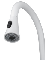 Смеситель для кухни с выдвижным изливом WONZON & WOGHAND, Белый матовый (WW-121E201L-MW) - Gidratop.ru изображение