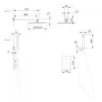 Душевая система ABBER Weiss Insel AF8051B скрытого монтажа без излива, термостат, черный матовый - Gidratop.ru изображение