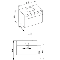 Тумба под раковину Keuco Stageline 32865300000, 80 см, 1 ящик, цвет белый - Gidratop.ru изображение